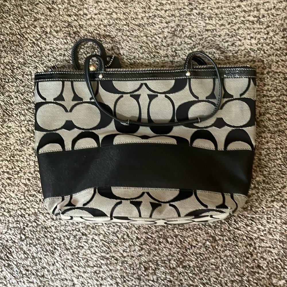 Coach black tote bag